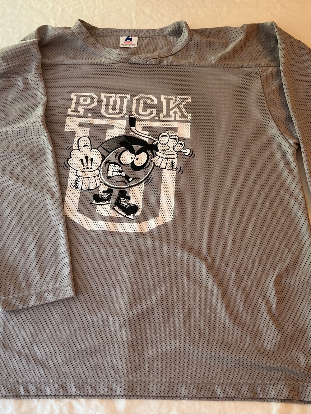 Men's Gray 'Puck U’ Graphic Jersey Shirt